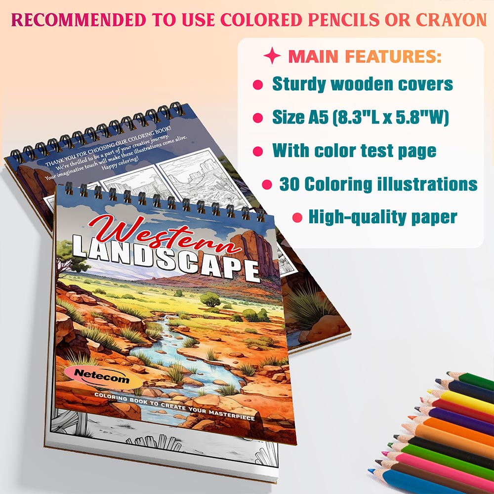 Western Landscape Coloring Sheets For Adults