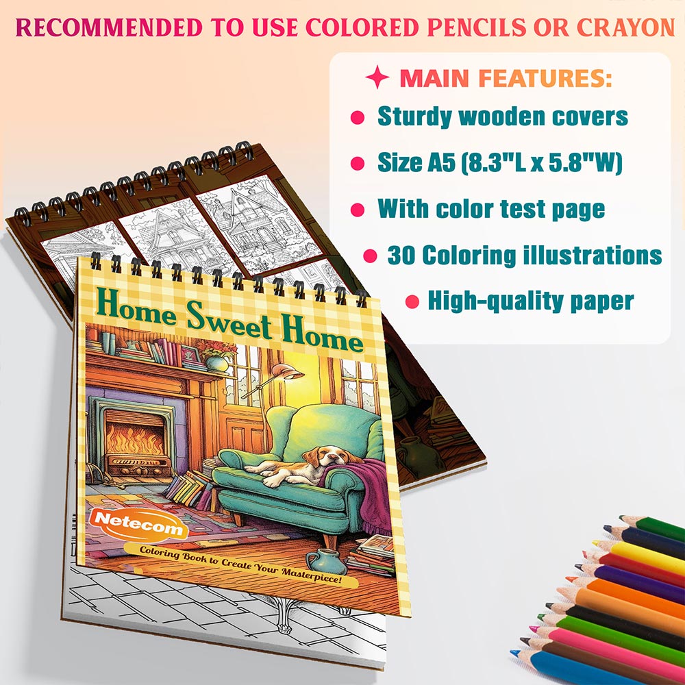Netecom Home Sweet Home Coloring Sheets For Adults