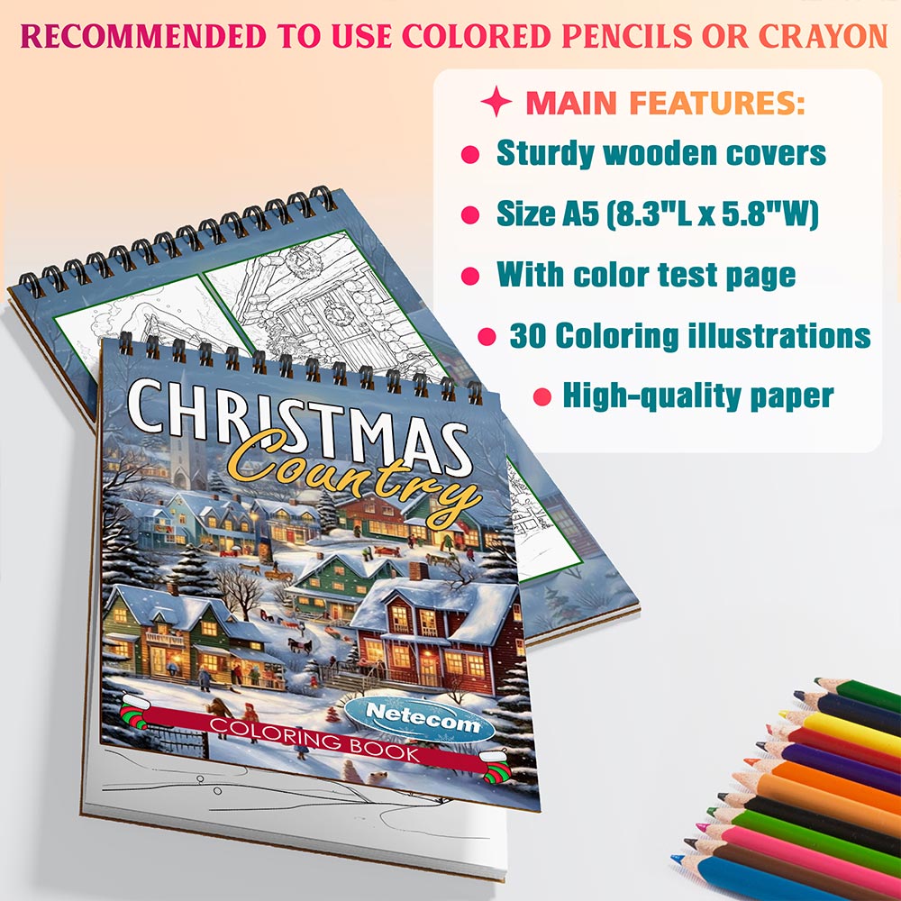 Netecom Country Christmas Coloring Sheets For Adults