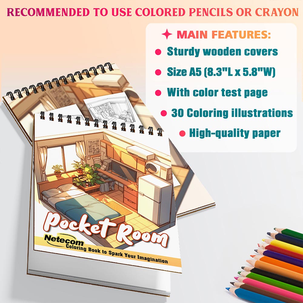 Netecom Pocket Room Coloring Sheets For Adults