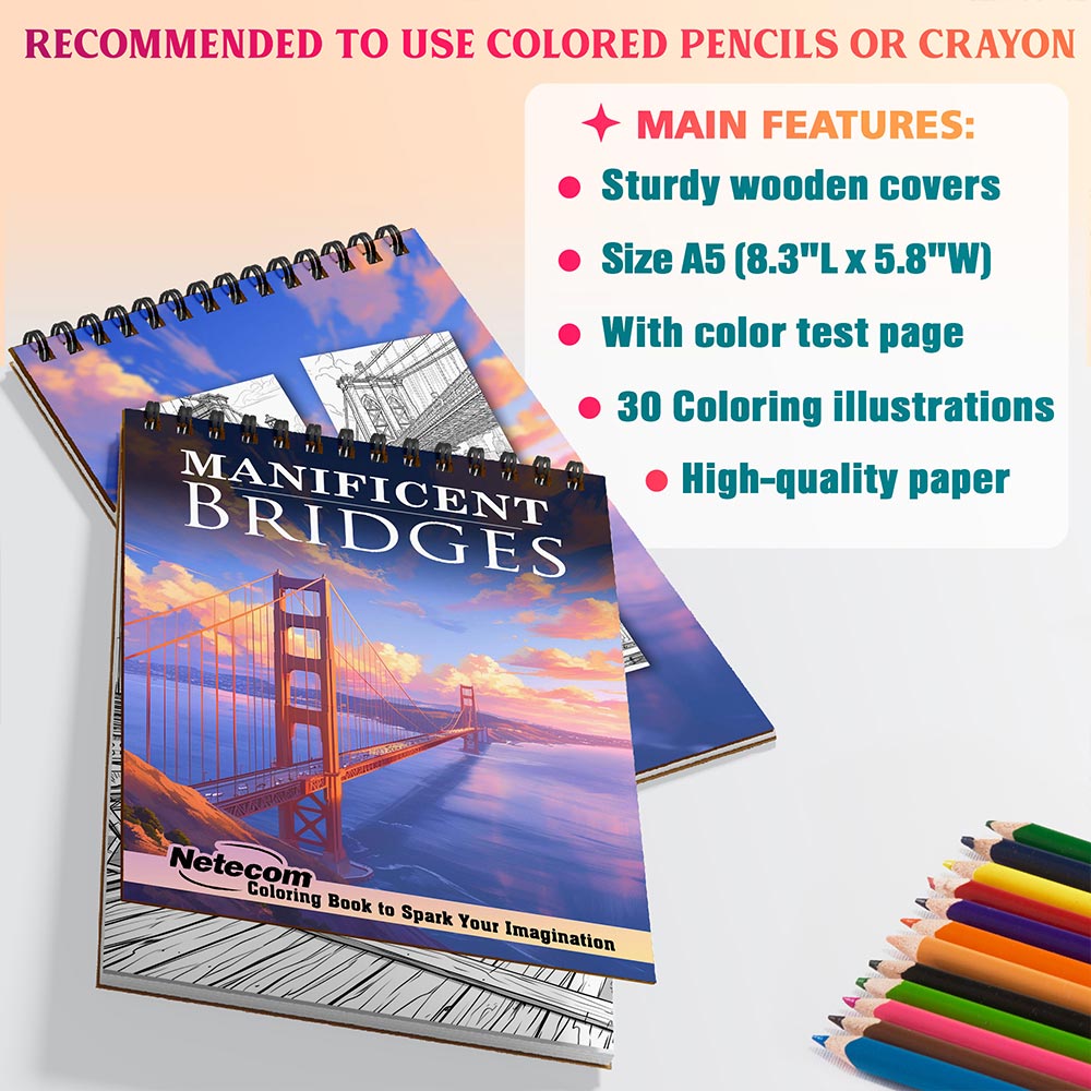 Netecom Magnificent Bridges Coloring Sheets For Adults