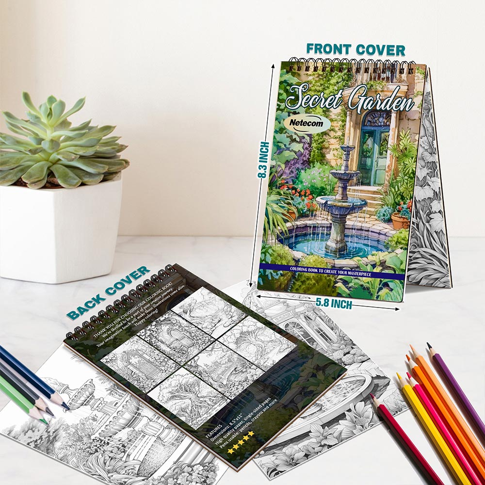 Secret Garden Spiral Bound Coloring Book For Adults