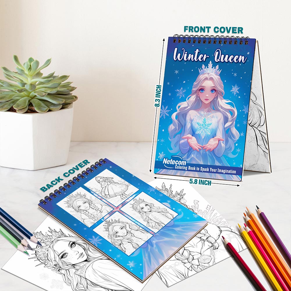 Netecom Winter Queen Spiral Bound Coloring Book For Adults