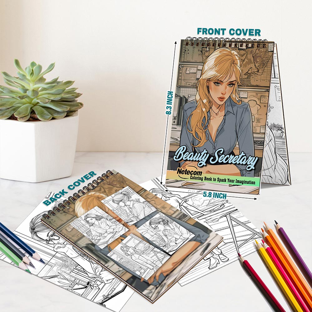 Netecom Beauty Secretary Spiral Bound Coloring Book For Adults
