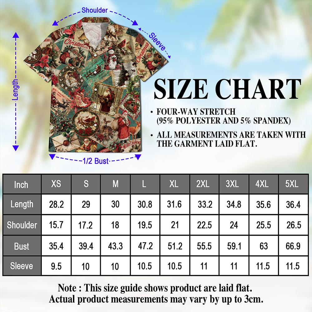 Netecom Merry Christmas Santa Claus Hawaiian Shirt for Men, Retro Holiday Button Down Summer Beach Short Sleeve Shirts, S-5XL