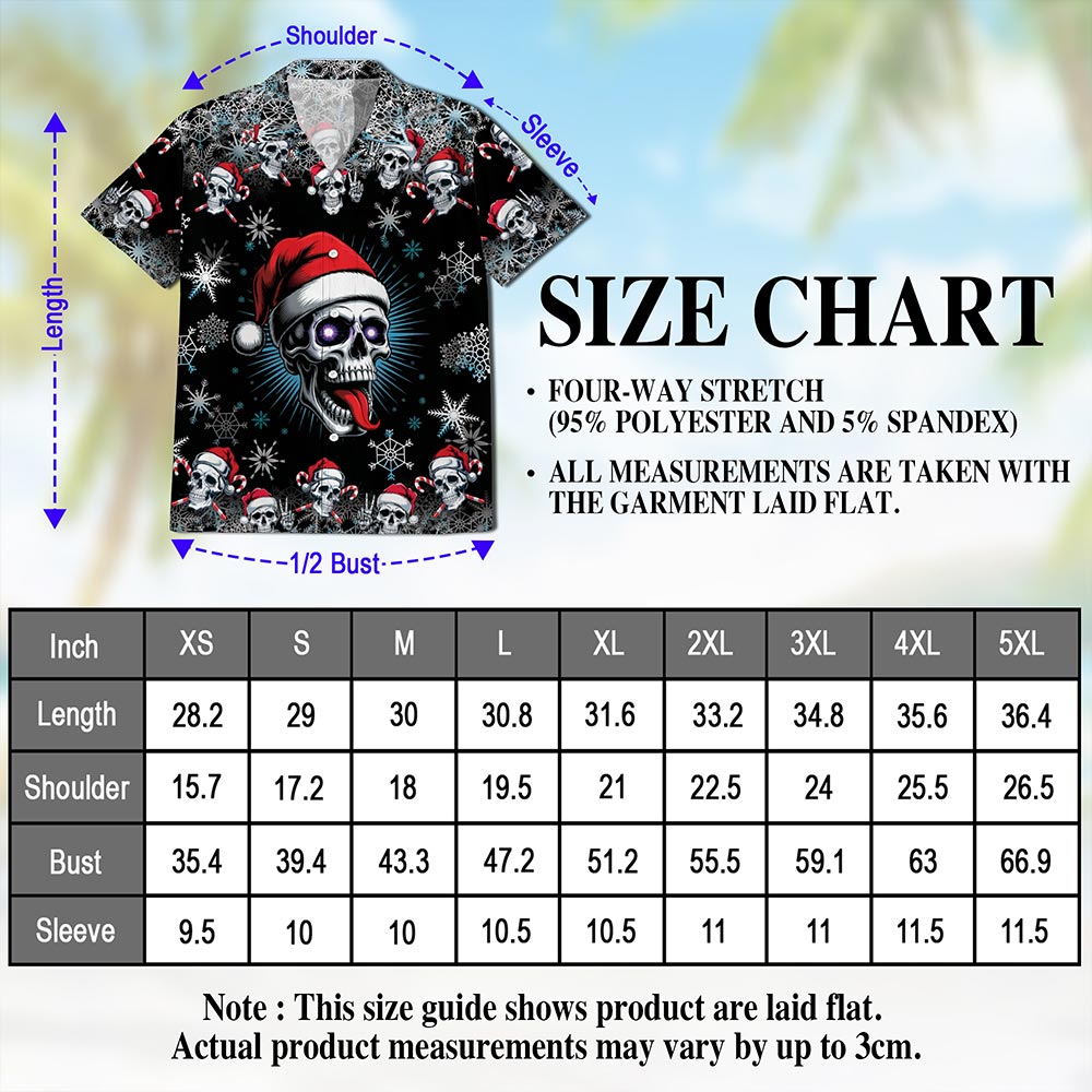 Netecom Skull Christmas Hawaiian Shirt for Men Women, Santa Hat Skeleton Button Down Summer Beach Short Sleeve Shirts, S-5XL