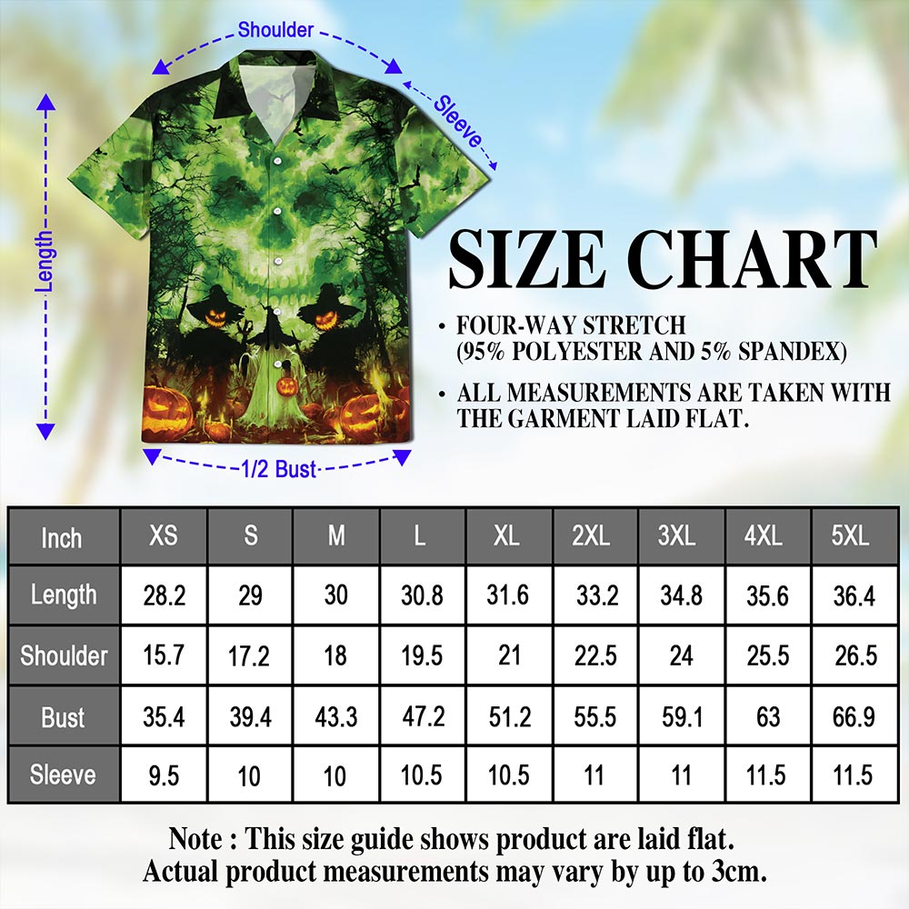 Netecom Halloween Ghost Hawaiian Shirt for Men Women, Pumpkins Skull Button Down Summer Beach Short Sleeve Shirts, S-5XL