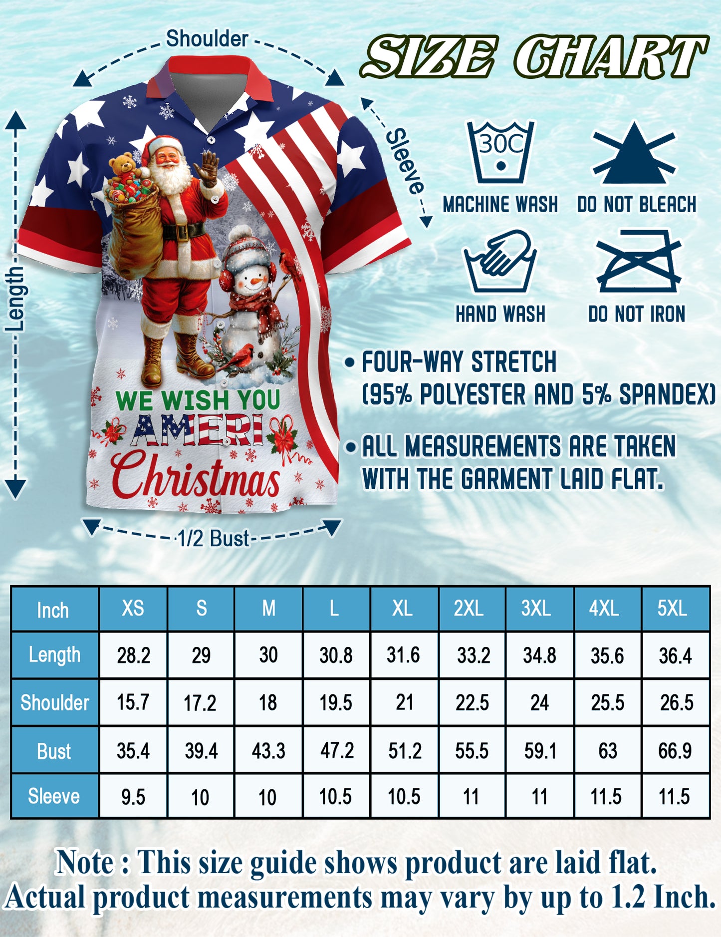 Netecom We Wish You Ameri Christmas Hawaiian Shirt, Patriotic Santa Snowman Flag Button Down Shirt