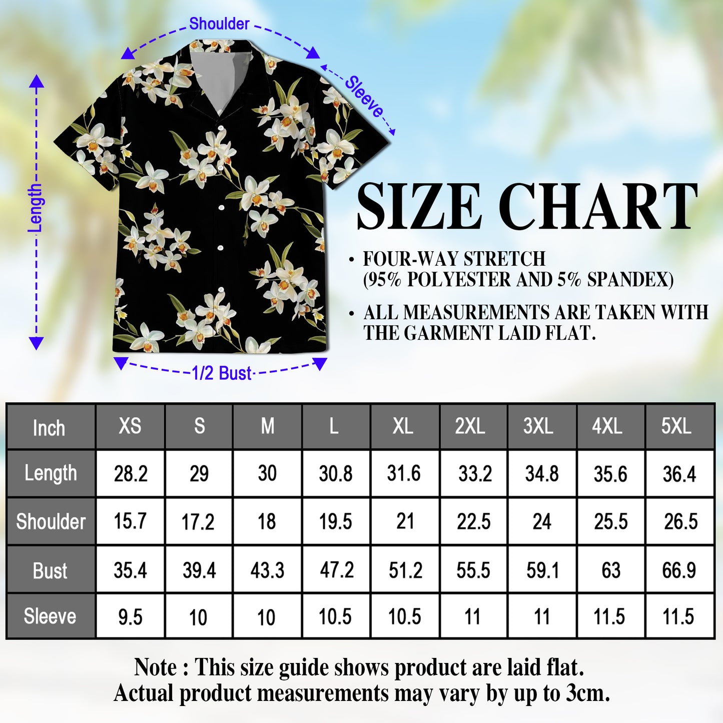 Netecom Orchid Hawaiian Shirt for Men, Floral Lover Gifts, Flower Button Down Summer Beach Shirt