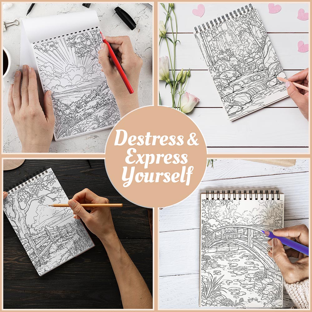 Netecom Wonders of Nature Coloring Book Spiral Bound For Adults