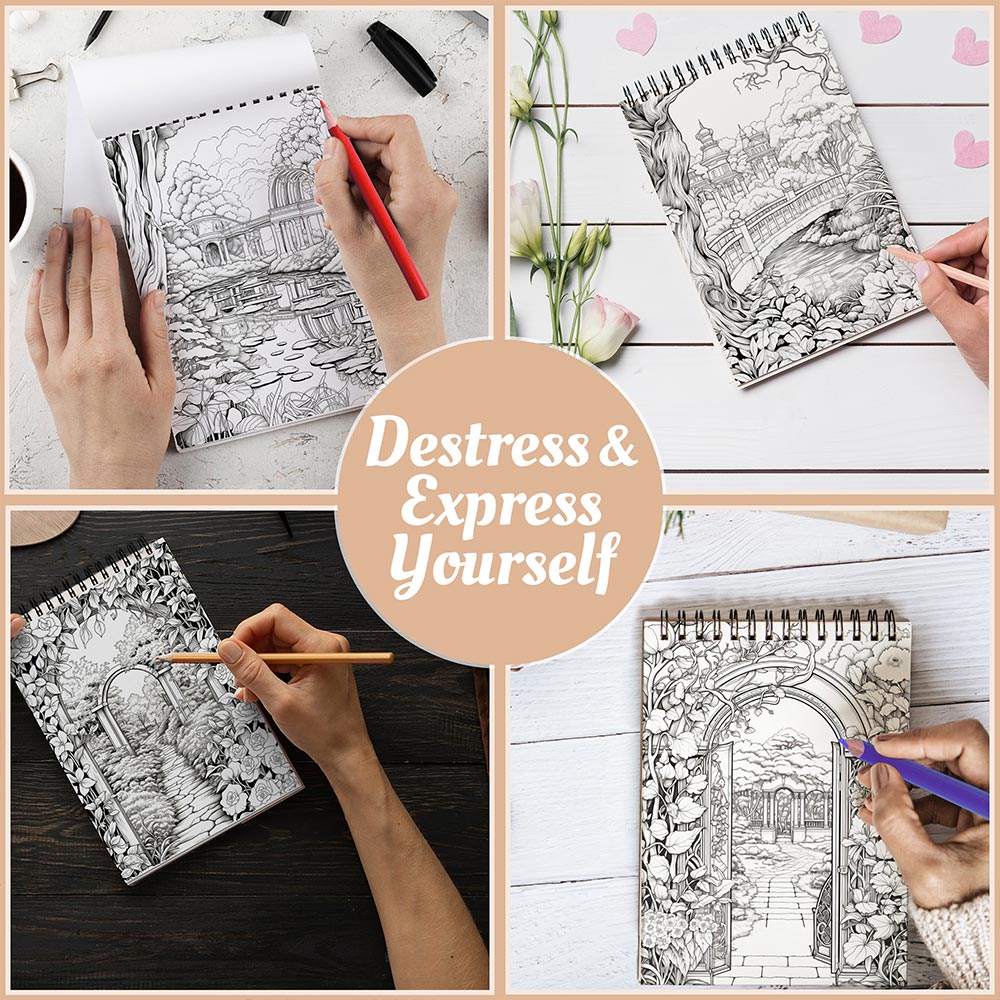 Netecom Secret Garden Coloring Book Spiral Bound For Adults