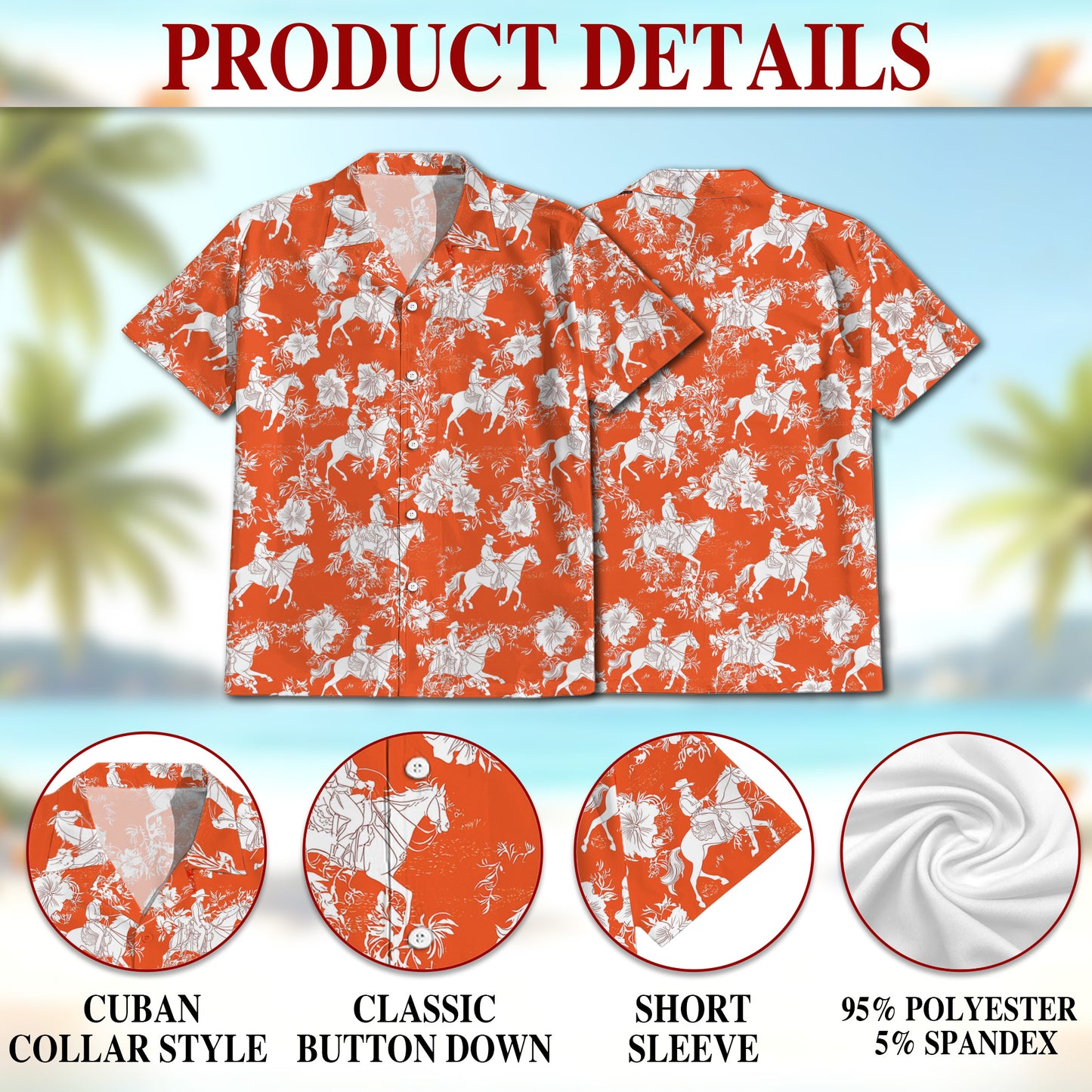 Netecom Matching Hawaiian Shirt for Dog and Owner, Orange Aloha Summer Shirt, Button Down Hawaiian Outfit for Pet and Human, Beach Vacation Casual Wear