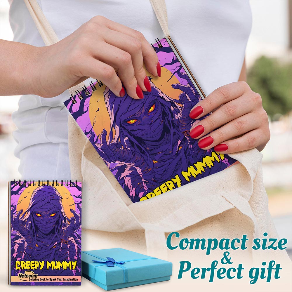 Netecom Creepy Mummy Spiral Coloring Book For Adults