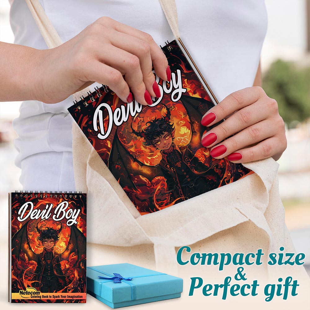 Netecom Devil Boy Spiral Coloring Book For Adults