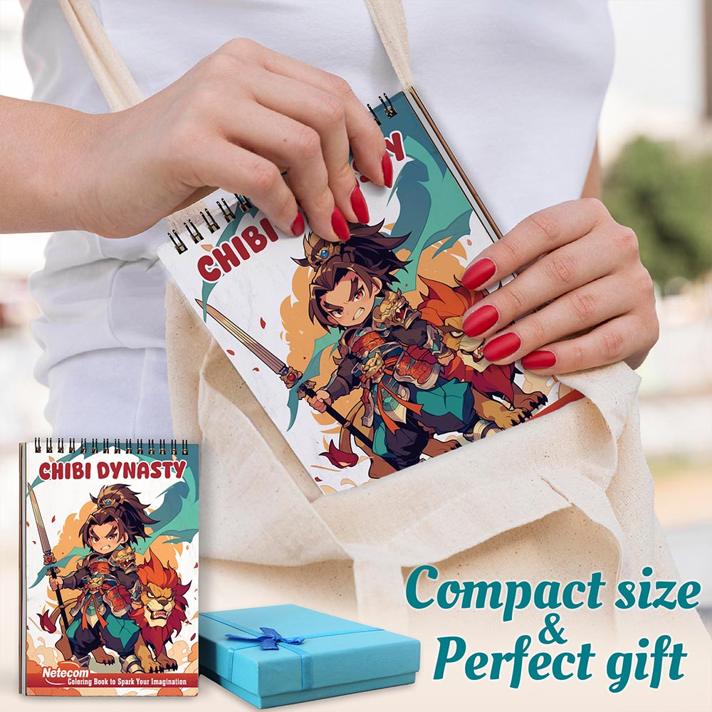 Netecom Chibi Dynasty Spiral Coloring Book For Adults