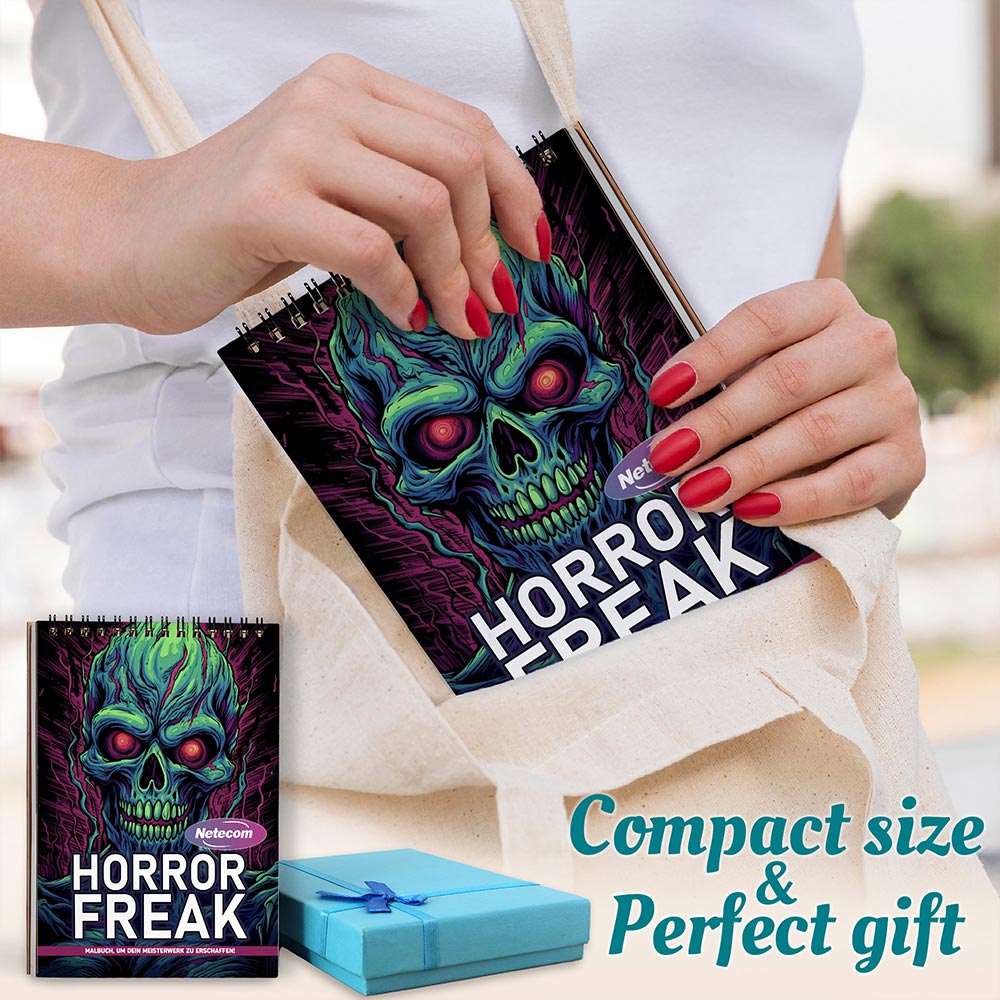 Netecom Horror Freak Spiral Coloring Book For Adults