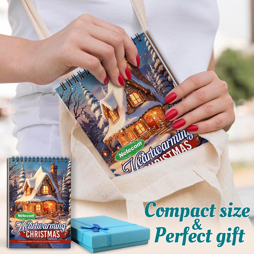 Netecom Heartwarming Christmas Spiral Coloring Book For Adults