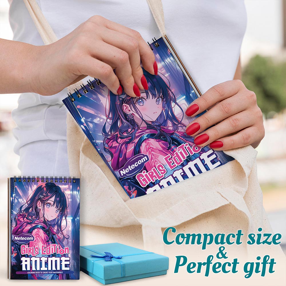 Netecom Girls Edition Anime Spiral Coloring Book For Adults