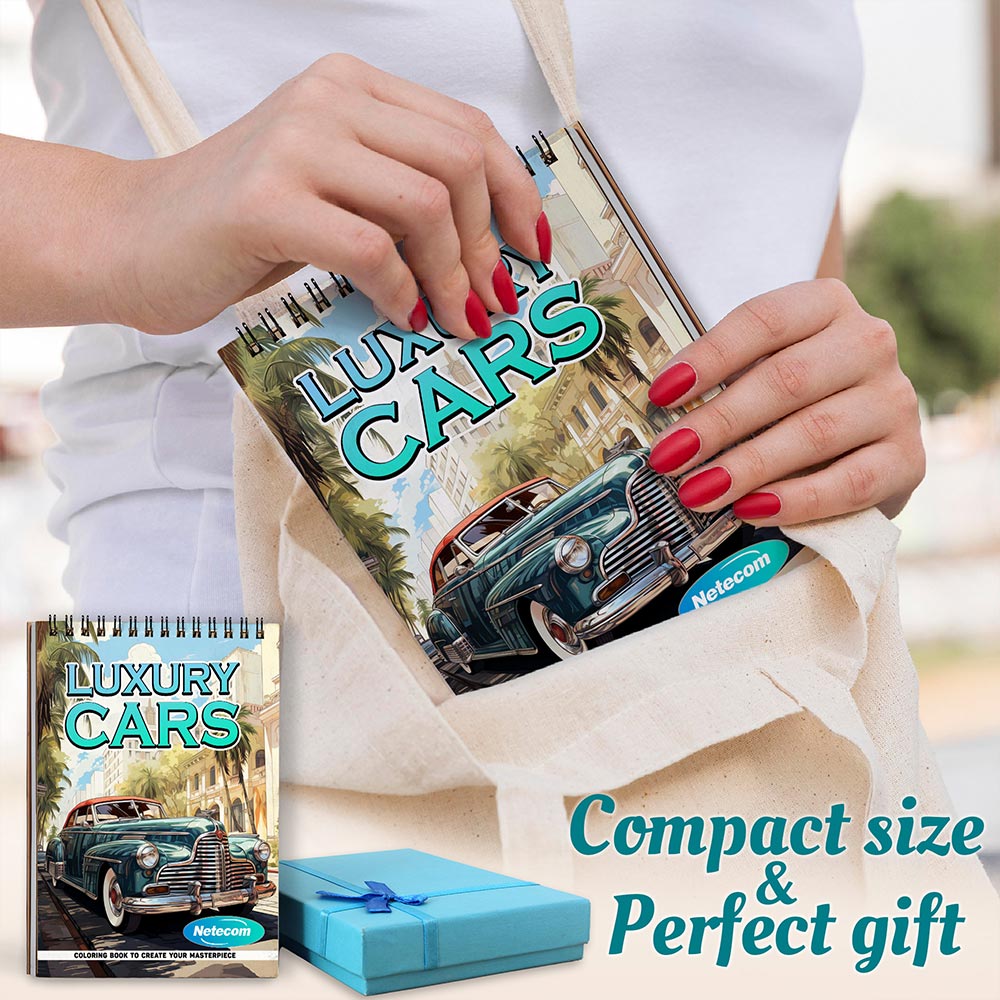 Luxury Cars Spiral Coloring Book For Adults