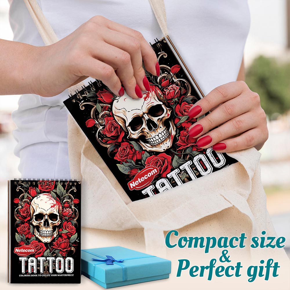 Netecom Tattoo Spiral Coloring Book For Adults