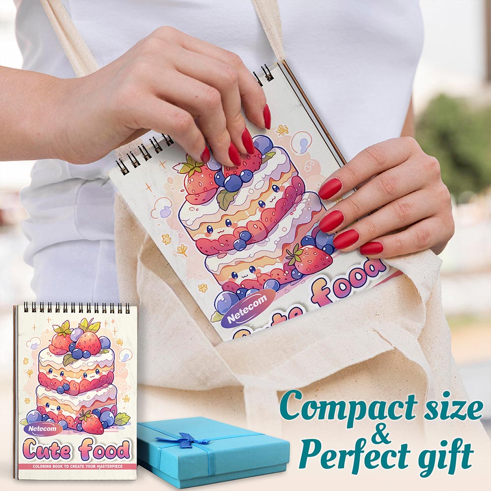 Cute Food Spiral Coloring Book For Adults