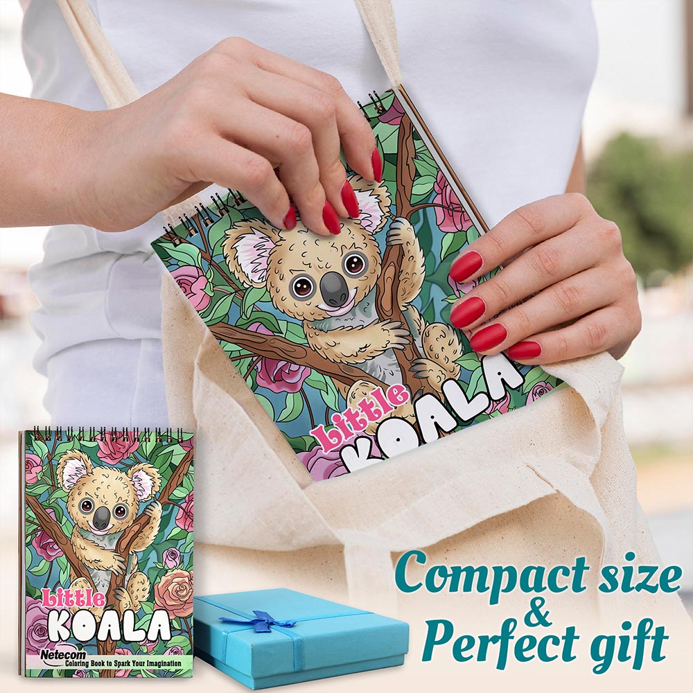 Netecom Little Koala Spiral Coloring Book For Adults