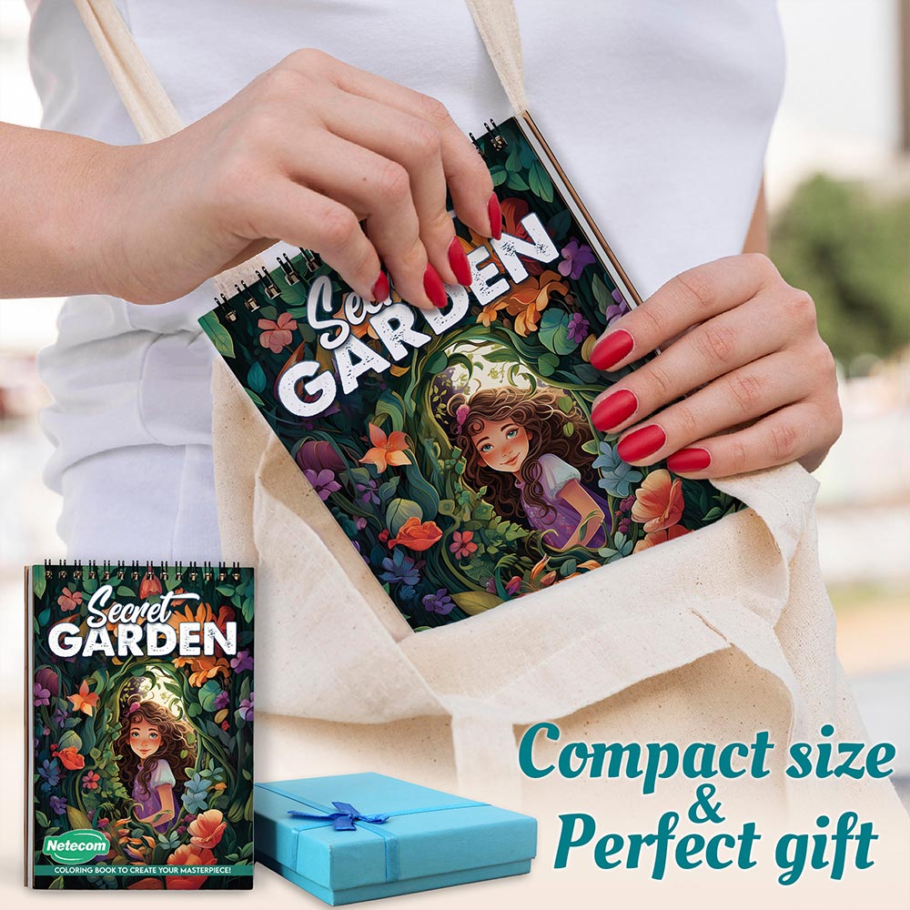 Netecom Secret Garden Spiral Coloring Book For Adults