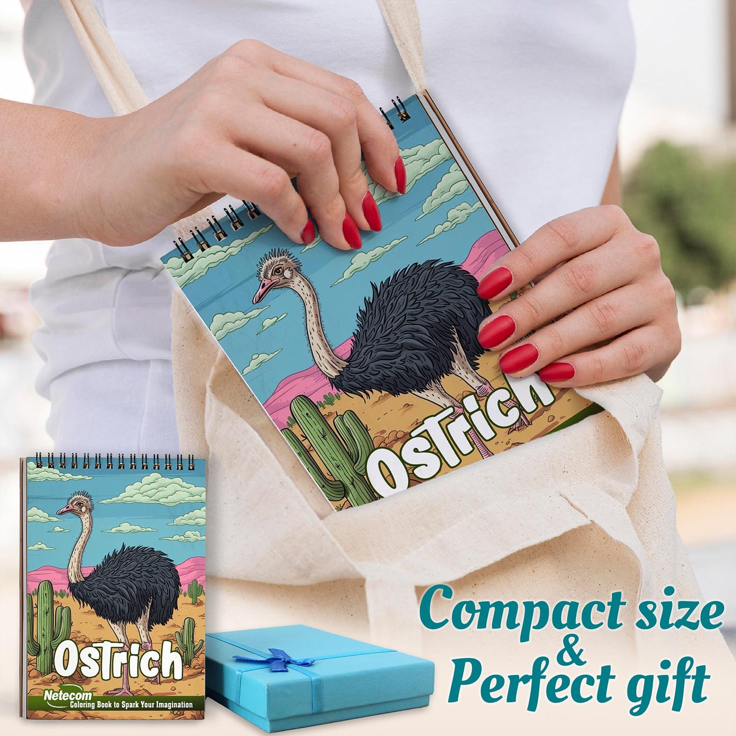 Netecom Ostrich Spiral Coloring Book For Adults