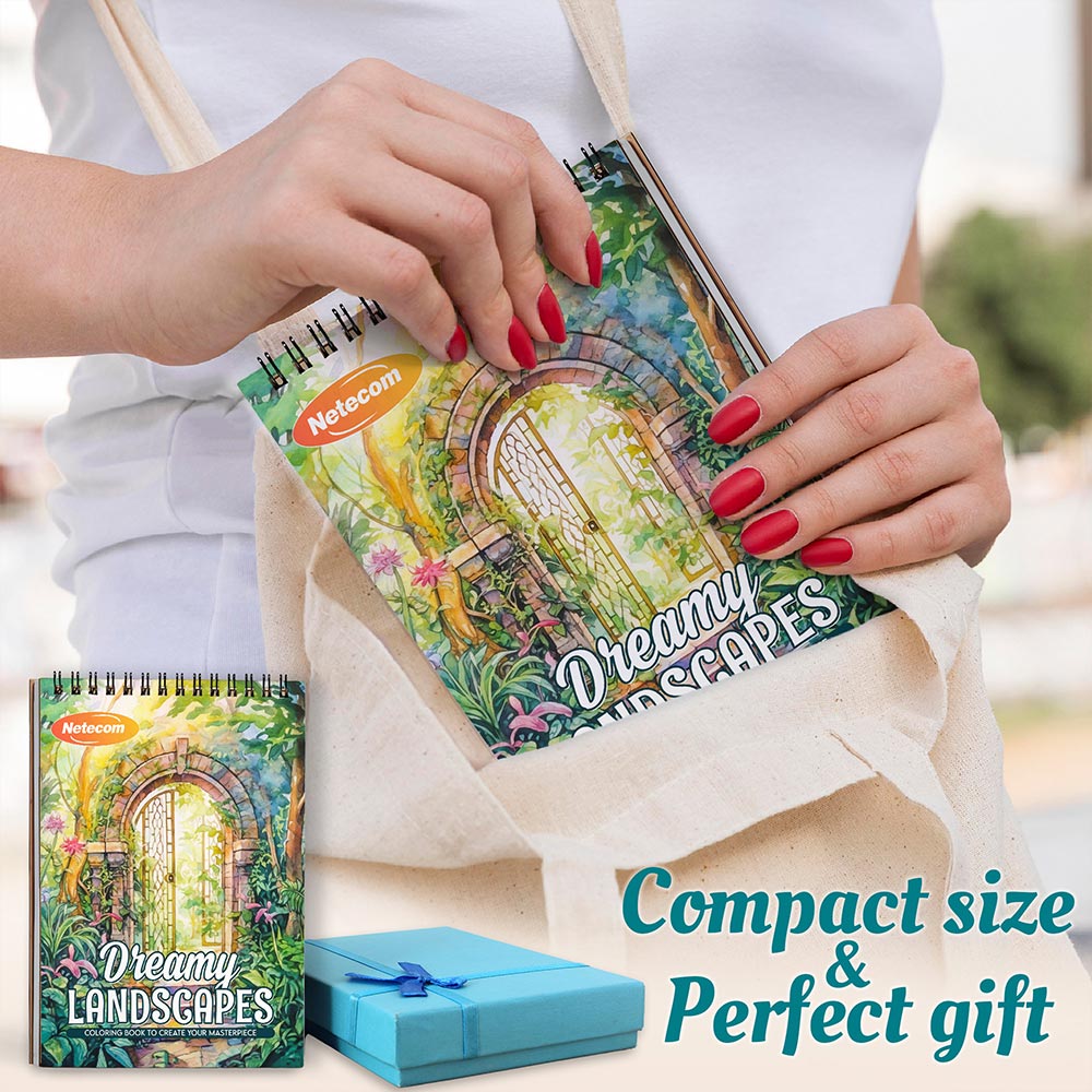 Dreamy Landscapes Spiral Coloring Book For Adults
