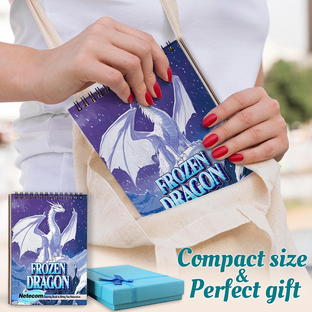 Netecom Frozen Dragon Spiral Coloring Book For Adults