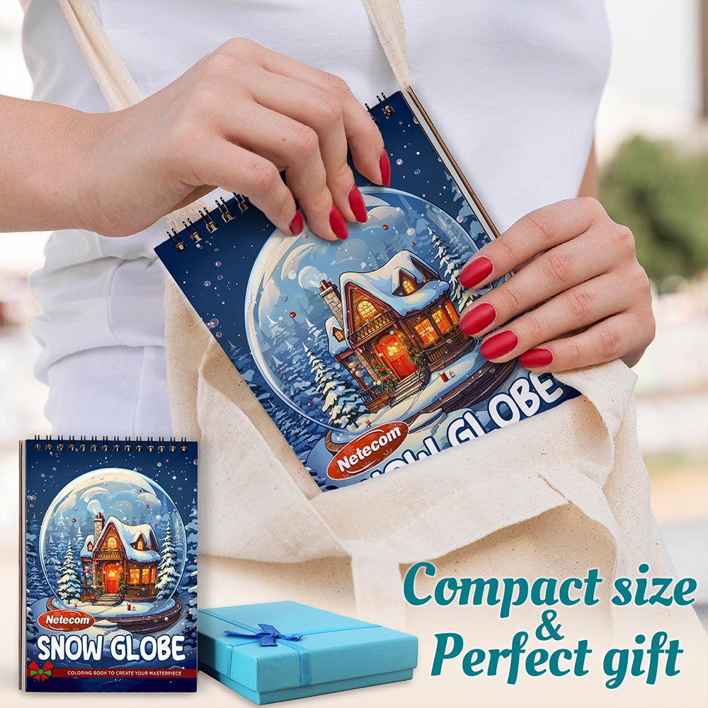 Netecom Snow Globe Spiral Coloring Book For Adults