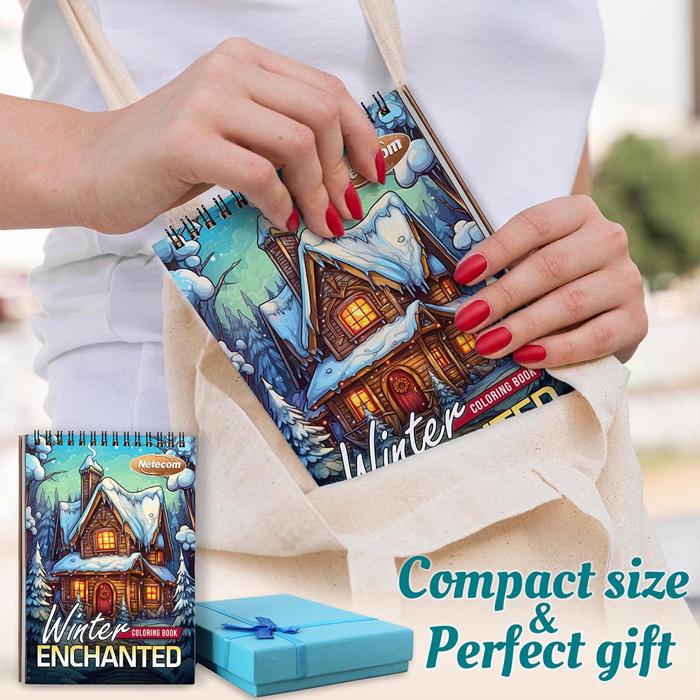 Netecom Winter Enchanted Spiral Coloring Book For Adults