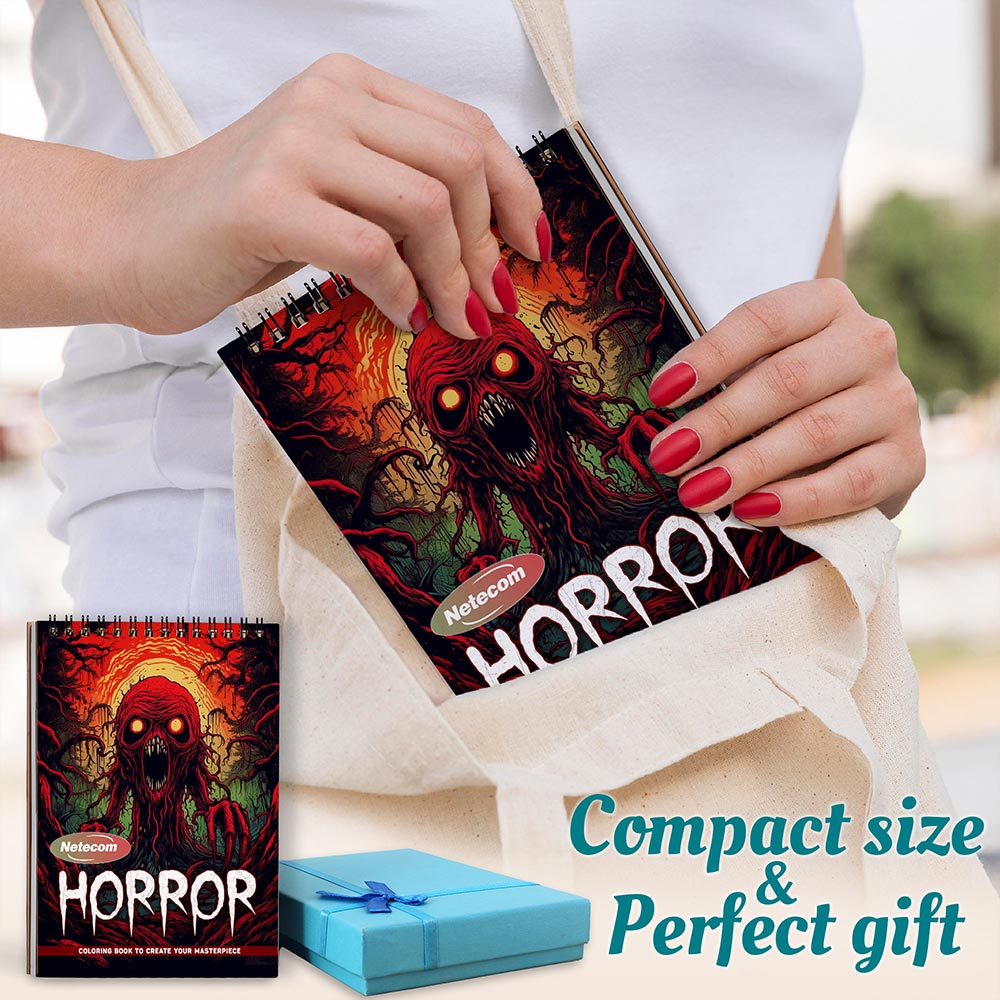 Netecom Horror Spiral Coloring Book For Adults