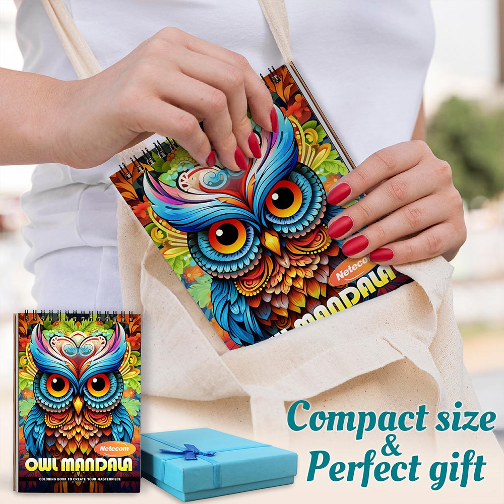 Owl Mandala Spiral Coloring Book For Adults