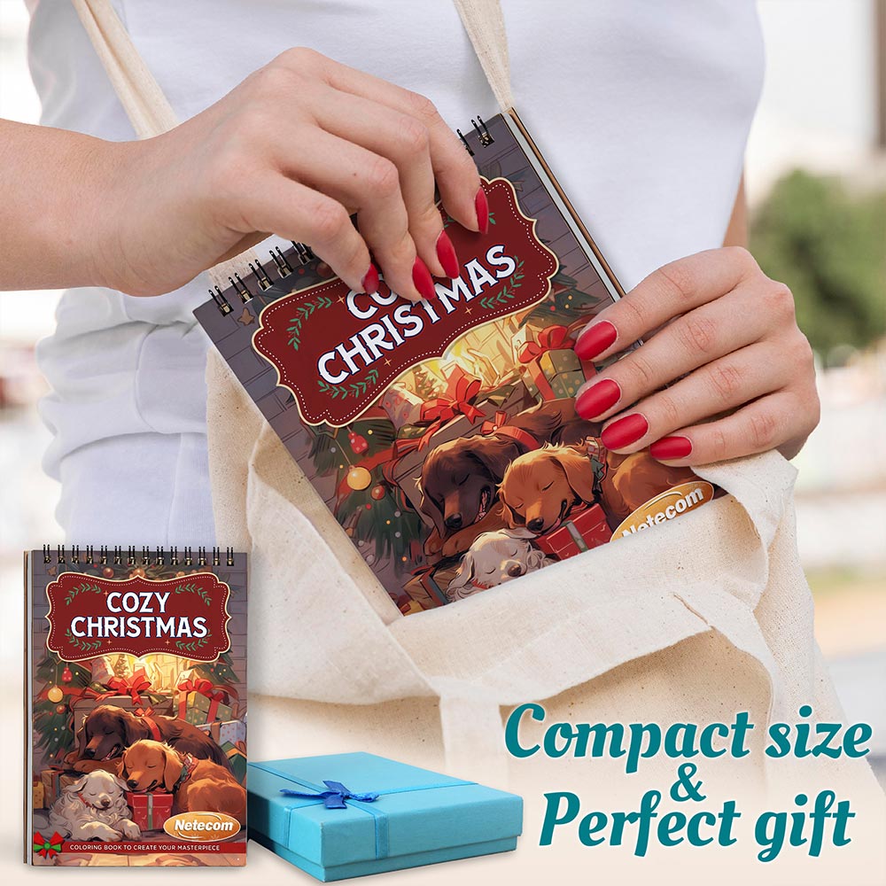 Netecom Cozy Christmas Spiral Coloring Book For Adults