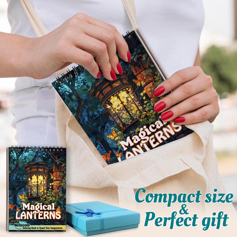 Netecom Magical Lanterns Spiral Coloring Book For Adults