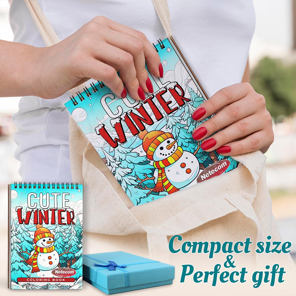 Netecom Cute Winter Spiral Coloring Book For Adults