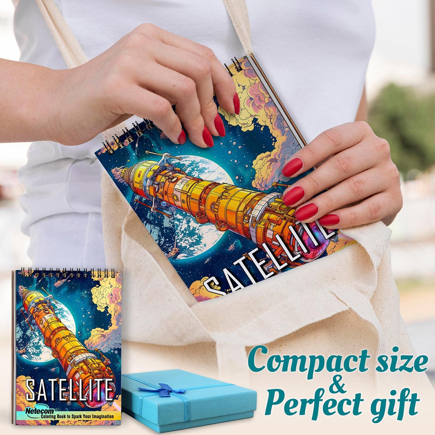 Netecom Satellite Spiral Coloring Book For Adults