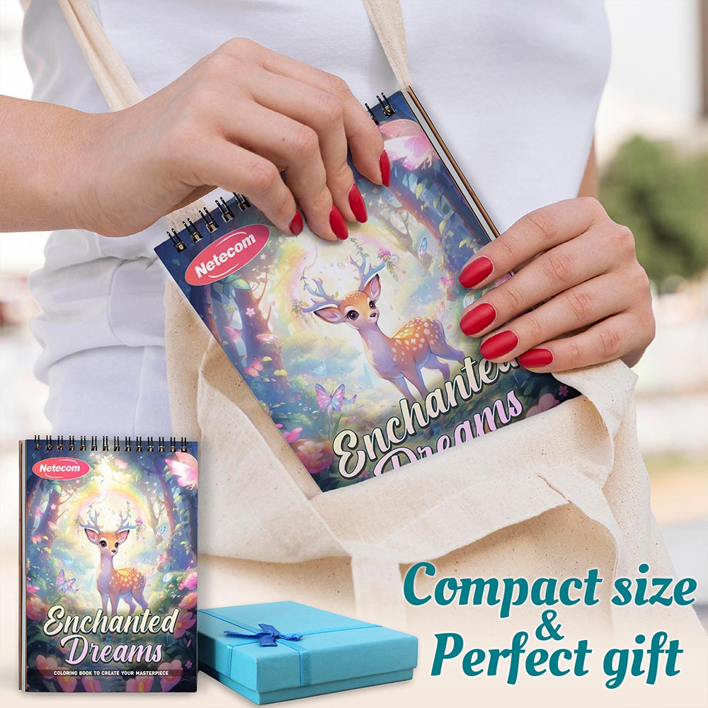 Enchanted Dreams Spiral Coloring Book For Adults