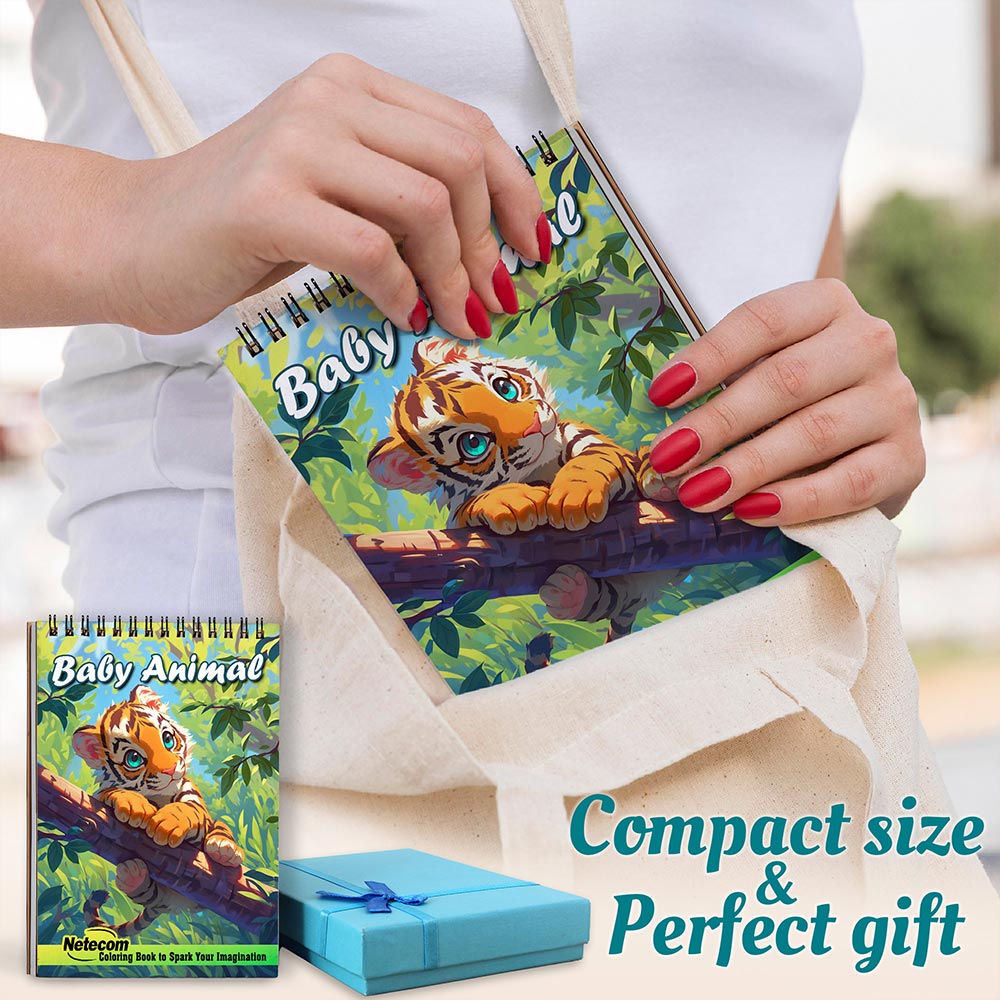 Netecom Baby Animal Spiral Coloring Book For Adults
