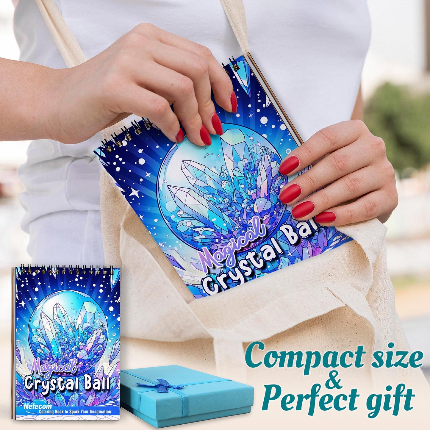 Netecom Magical Crystal Ball Spiral Coloring Book For Adults