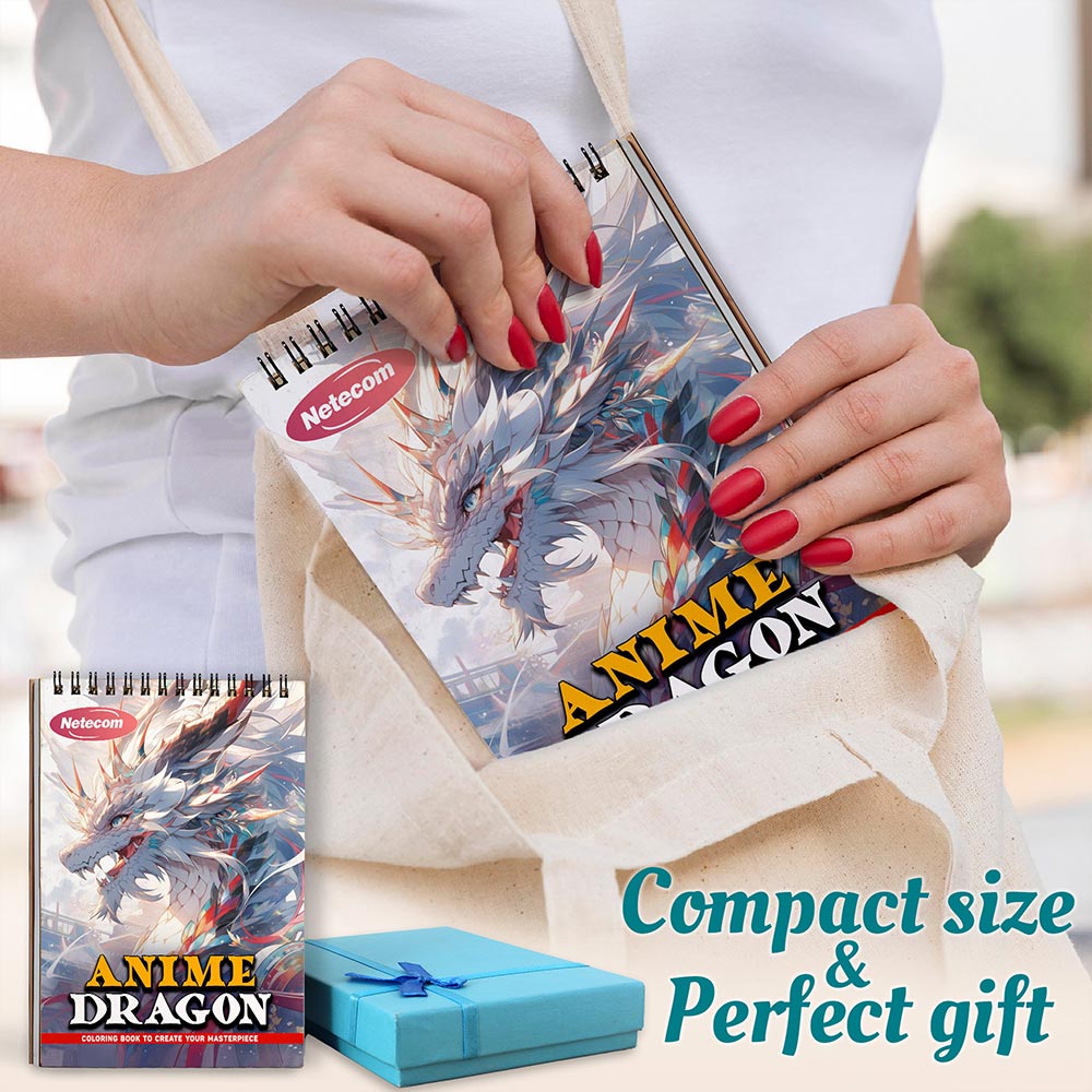 Netecom Anime Dragon Spiral Coloring Book For Adults