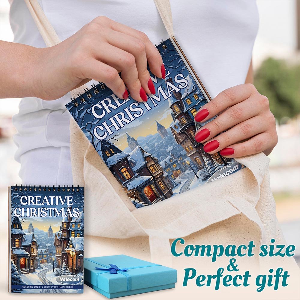 Netecom Creative Christmas Spiral Coloring Book For Adults