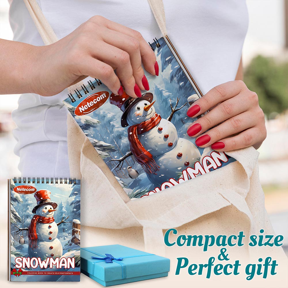 Netecom Snowman Spiral Coloring Book For Adults