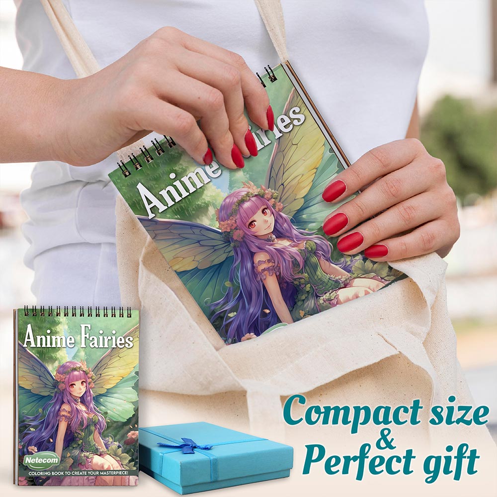 Netecom Anime Fairies Spiral Coloring Book For Adults