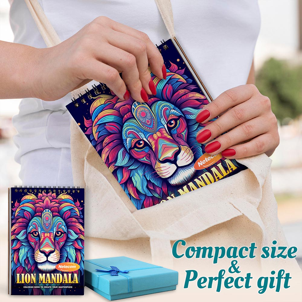 Lion Mandala Spiral Coloring Book For Adults