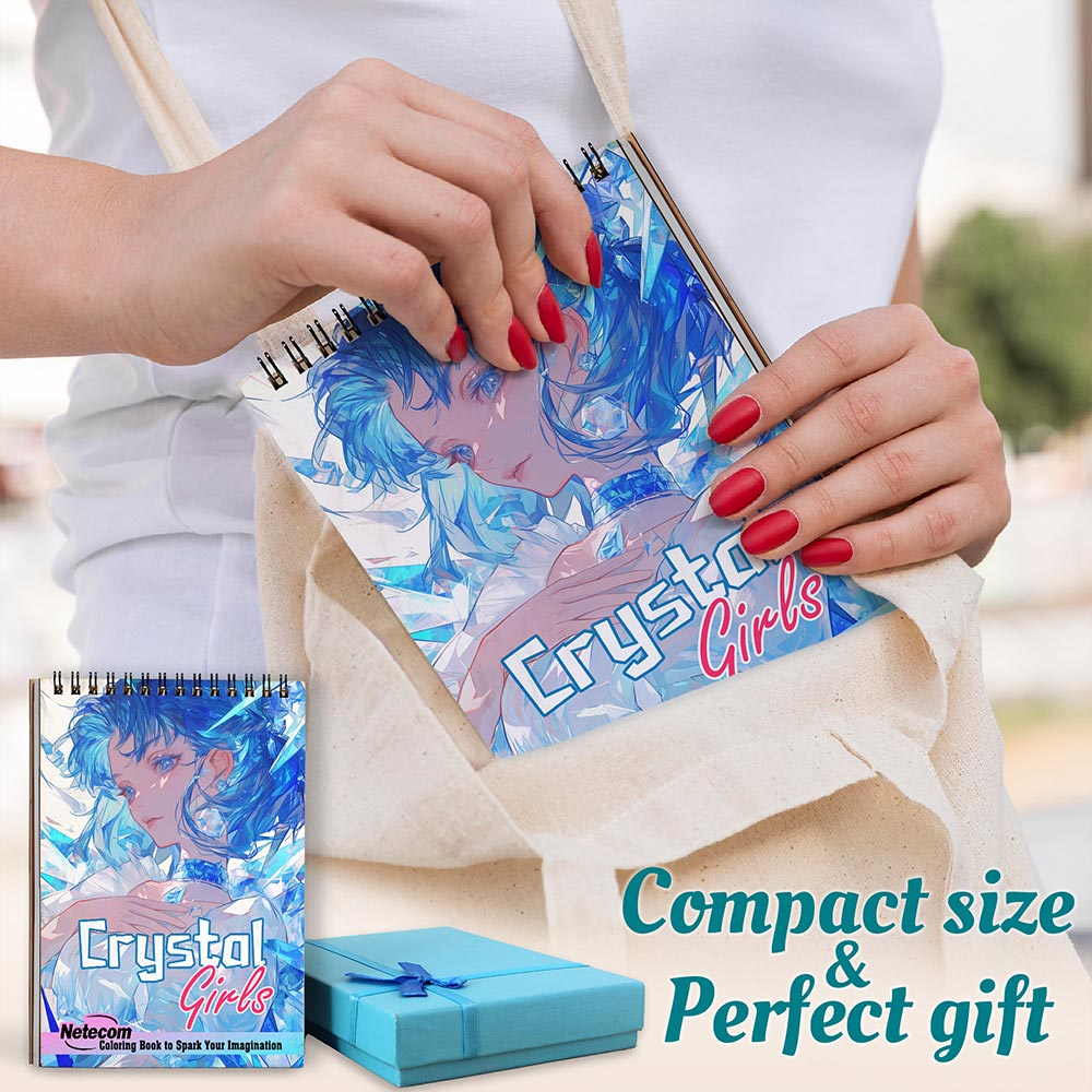 Netecom Crystal Girls Spiral Coloring Book For Adults