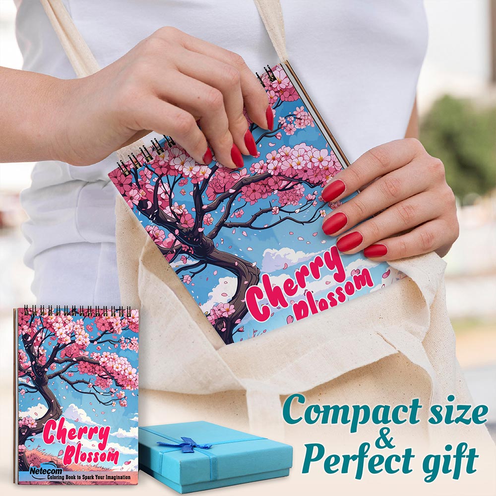 Netecom Cherry Blossom Spiral Coloring Book For Adults