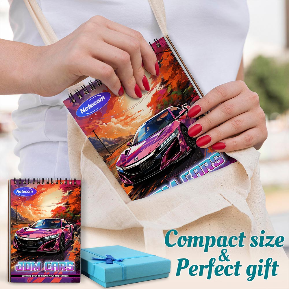 JDM Cars Spiral Coloring Book For Adults