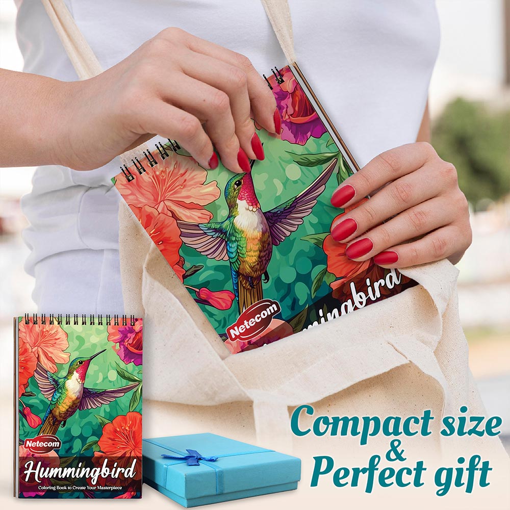 Netecom Hummingbird Spiral Coloring Book For Adults